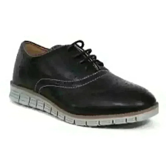Deer Stags Black Kids Benton Jr. Lace-up Wingtip Dress Fashion Sneaker  NWT Sz 7 - Picture 1 of 8